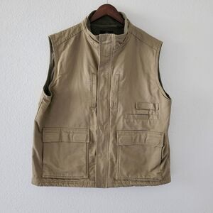 Red Head mens outdoor vest size XL tan multi pocket fleece lined hunting utility
